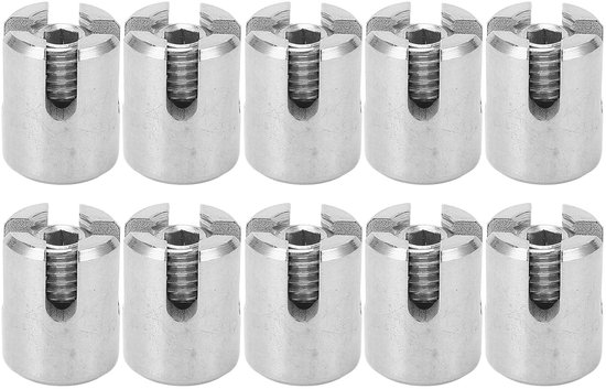 lyrlody Kruiskabelklem 316 Roestvrij Staaldraad Kruisklem 10 Stuks voor 90 Graden Kabelbevestiging Compacte Sluiting voor Binnenleuningen en Buitentuindraadorganisatie (M10 4mm) — afbeelding 3
