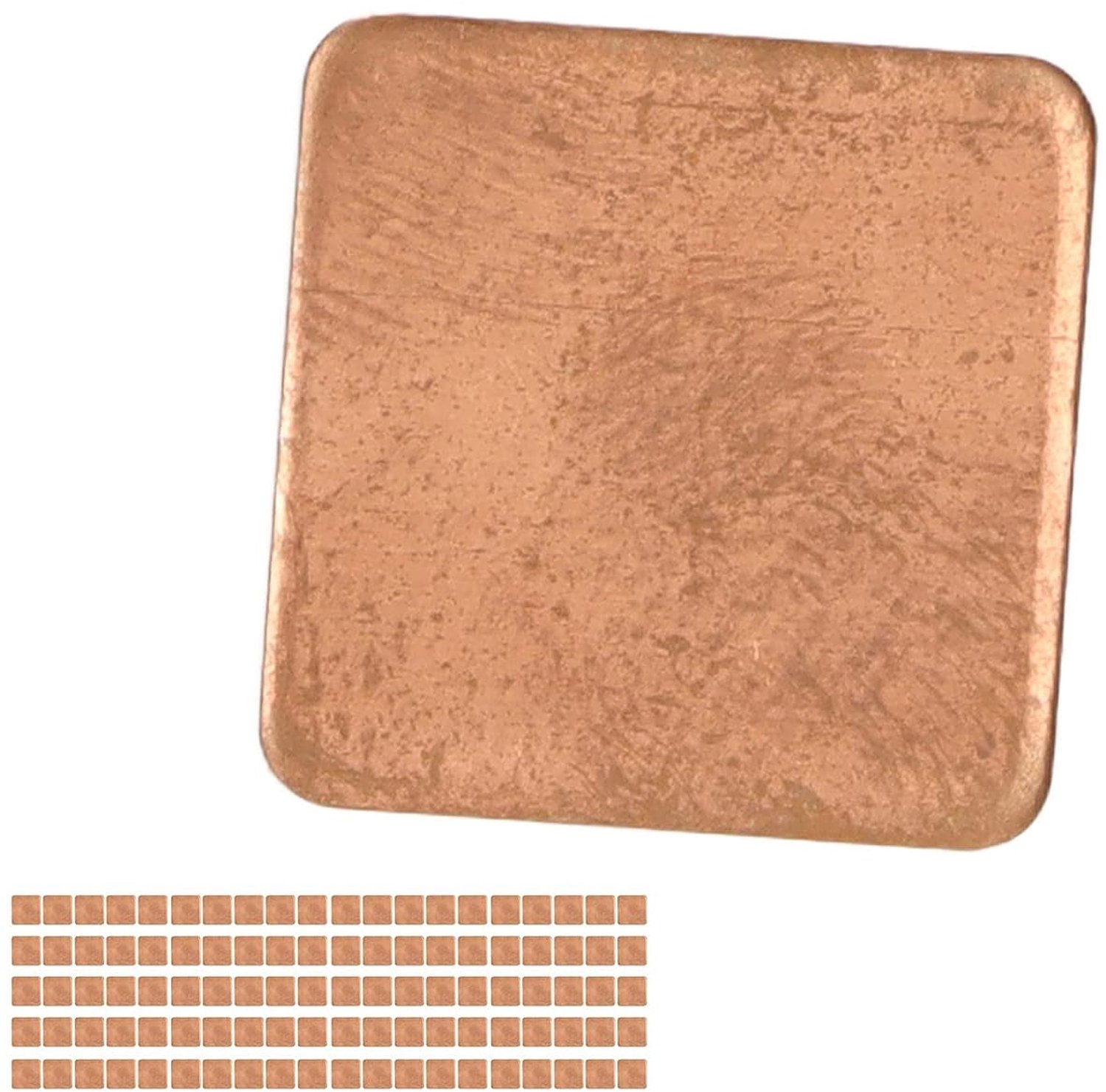 Annadue 100 Stuks Koperen Pad Shim voor Desktop Laptop CPU (15*15*1.8mm)