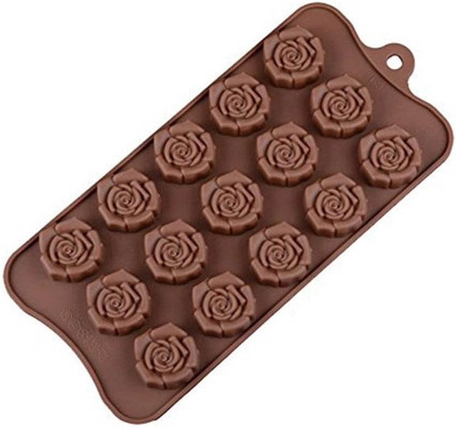 Rozenvormige siliconen mallen voor het maken van chocolade, non-stick herbruikbare bakvormen, 3D bloem voor gelei, brood, snoep, waskaars, ijsblokjes, 1 stuk
