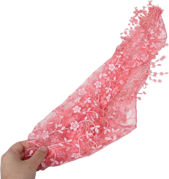 8 stuks driehoekige sluiers, bruidsmis mantilla sluiers, geborduurde driehoekige sjaal, religieuze gebedshoofdbedekking voor bruidsmeisjes — afbeelding 2