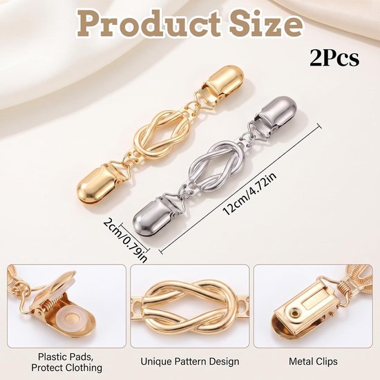 3 stuks cinch clip vintage pullover clips hemdclip dames — afbeelding 2