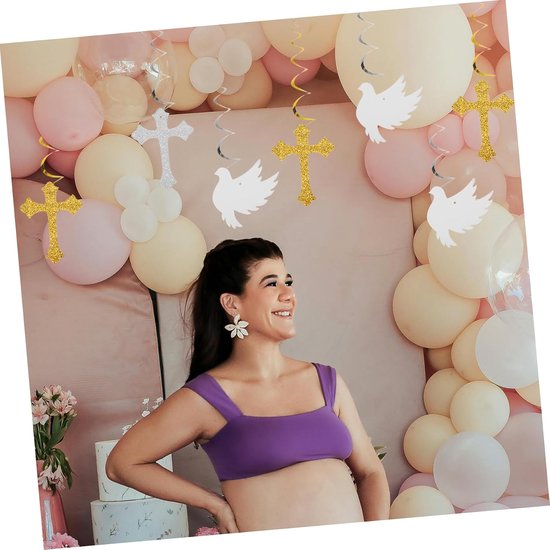 6 Stuks Babyshower-swirls Plafondhangende Spiraalvormige Feestdecoraties Voor Verjaardagsviering — afbeelding 3