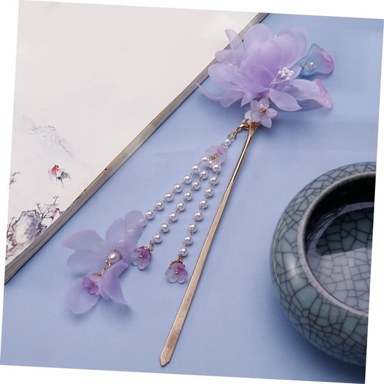 Vintage Haarspeld Met Langwerpige Kwastjes Klassieke Bloem Haaraccessoire Voor Dames Voor Buns Diverse Haarstijlen Voor Speciale Gelegenheden Feestdagen — afbeelding 3