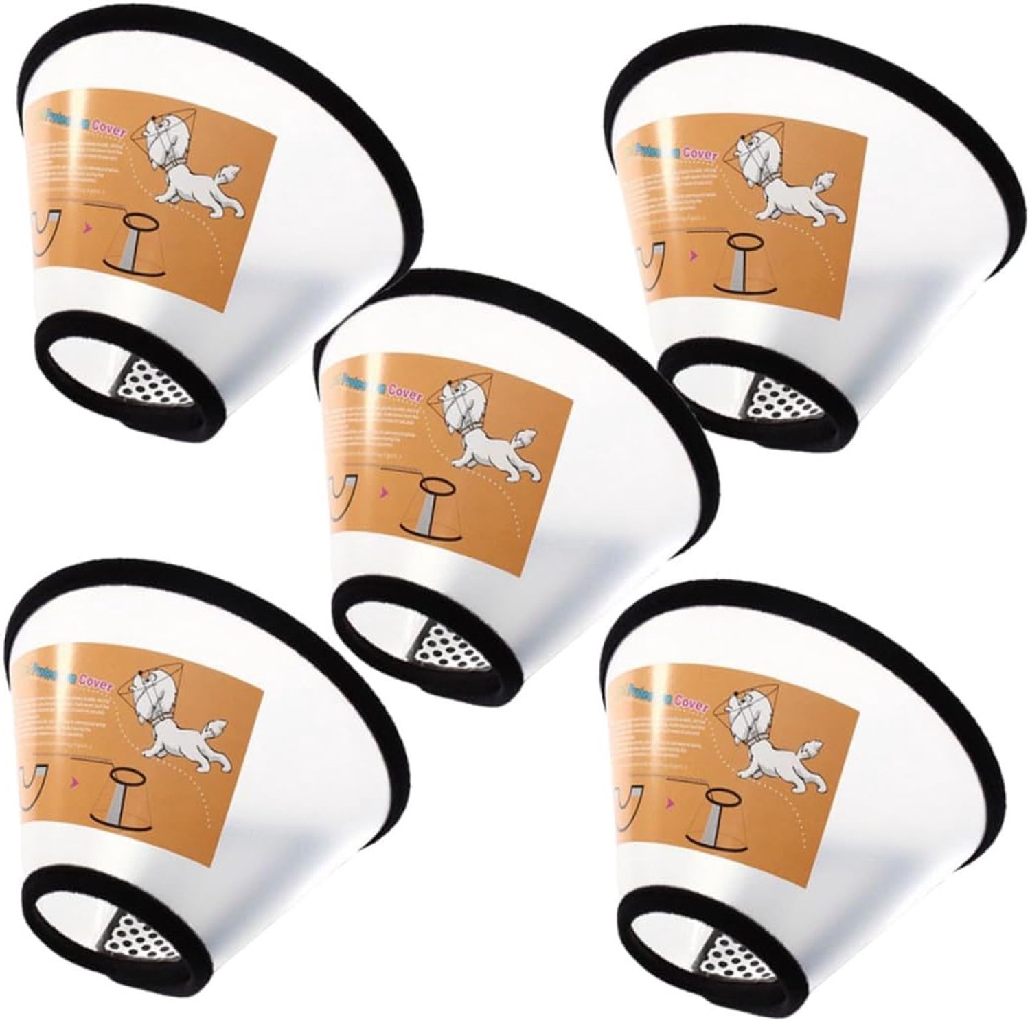 Happyyami 5 Stuks halsband voor huisdieren katje herstelhalsband voor katten kitten halsband hond Zacht halsbanden verstelbaar kittenkragen anti-bijtcirkel Elizabethaanse kraag