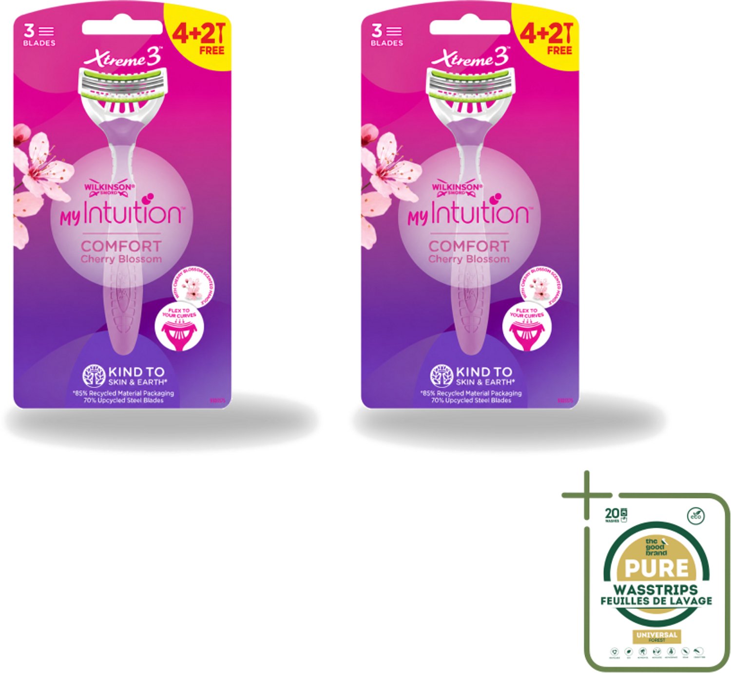 2 x Wilkinson - Wegwerpscheermesjes - Xtreme 3 My Intuition - Comfortabel - 6 mesjes - Wegwerpscheermesjes - Scheermesjes Vrouw - Comfortabele Scheerbeurt - Huidverzorging - Gevoelige Huid