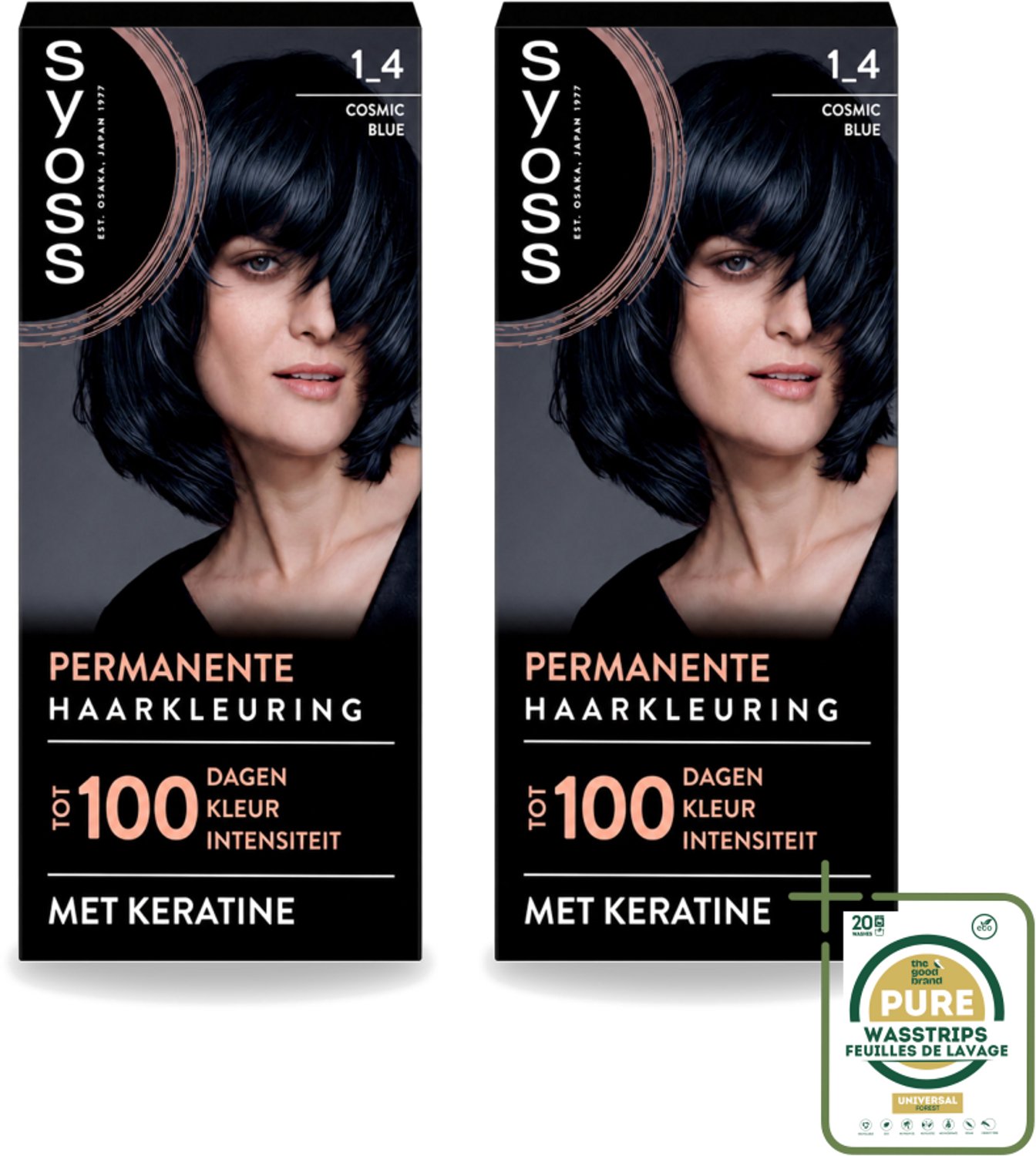 2 x SYOSS - Coloration 1-4 Cosmic Blue - Haarverf - Grijsdekking - Vermindert Haarbreuk - Wasstrips - Haarverf - Haarkleur - Grijsdekking - Keratine - Haarverf 1-4