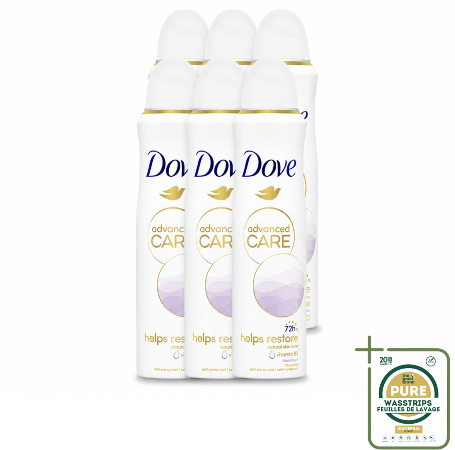 6 x Dove – Deodorant Spray – Clean Touch – 150 ml - Anti-transpirant Spray - Zweetvermindering - Geurvermindering - Huidbescherming - Frisse Geur