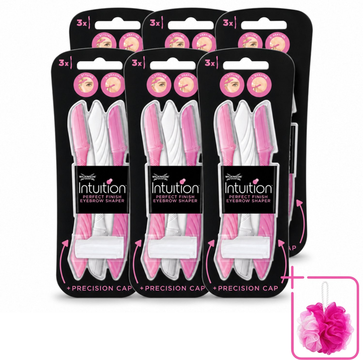 6 x Wilkinson Intuition - Navulmesjes - Wenkbrauw Shaper - Precisie - 3 mesjes - Bulkverpakking - Wenkbrauw shaper - Haartjes verwijderen