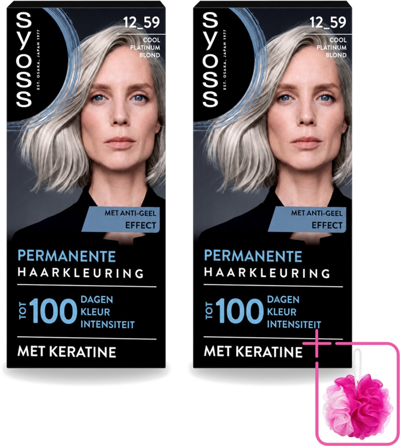 2 x SYOSS - Coloration 12-59 Cool Platinum Blond - Haarverf - Grijsdekking - Vermindert Haarbreuk - Bulkverpakking - Permanente haarkleuring - Douchemop - Haarkleur