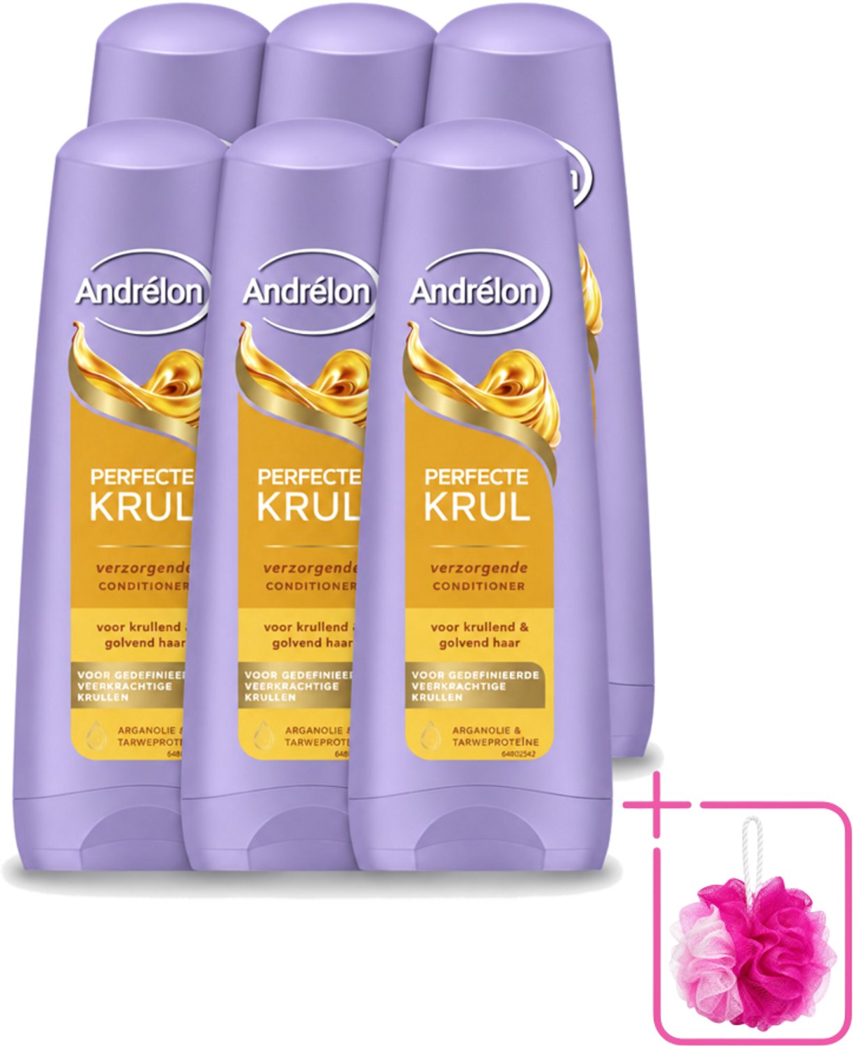 6 x Andrélon – Conditioner – Perfecte Krul – 200 ml - Bulkverpakking - Krullen verzorgen - Douchemop - Krullen pluisvrij