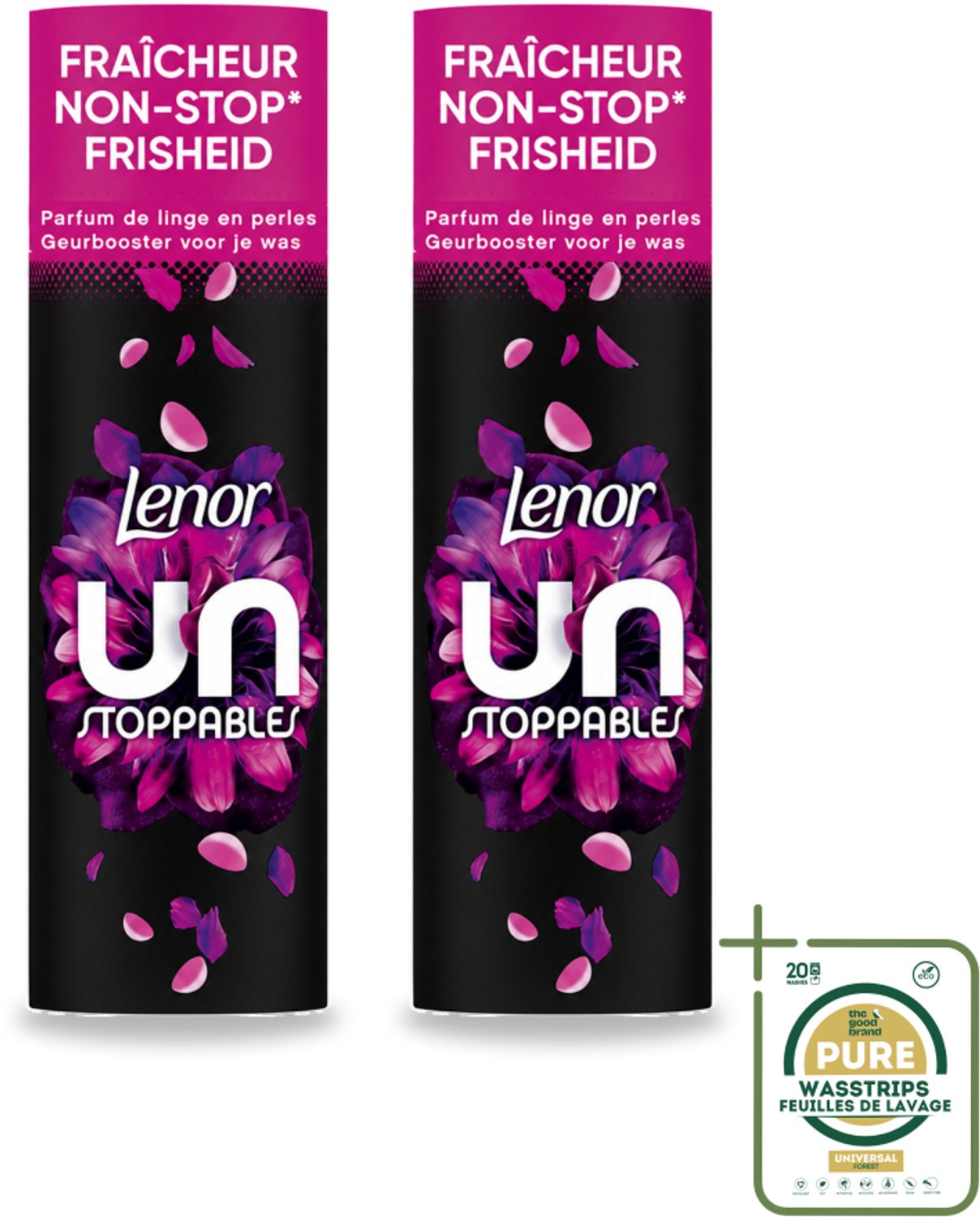 2 x Lenor Unstoppables - Geurbooster - Bloemen Fris - Non-Stop Frisheid - 19 Wasbeurten - Wasstrips - Geurbooster - Bloemenfris - Wasgeur - Langdurige Frisheid - Wasmiddel