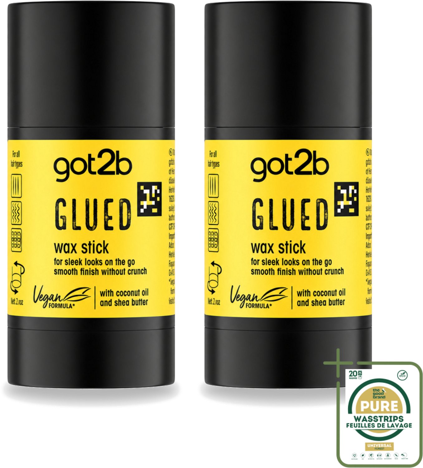 2 x Got2B - Wax Stick - Glued - 50 g - Haarkleur - Haartype - Haargele - Strak Haar - Fixatie
