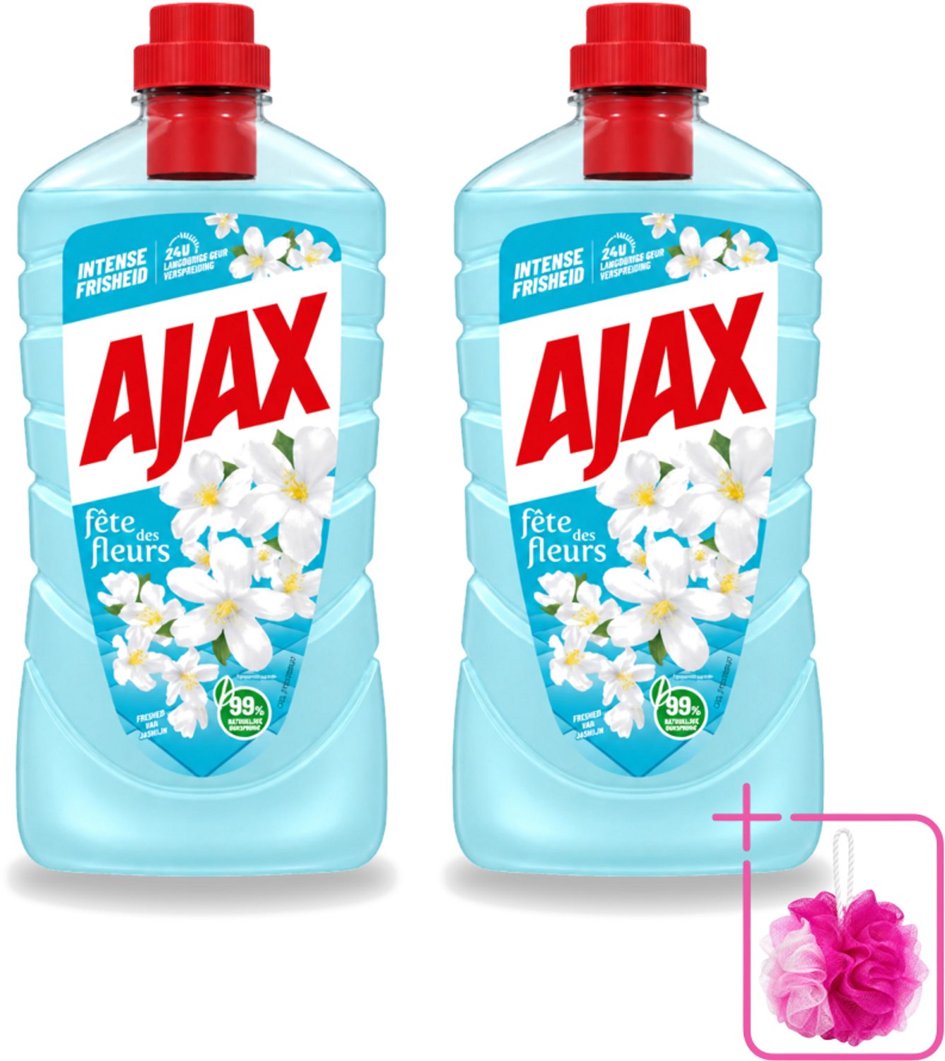 2 x Ajax – Allesreiniger – Jasmijn - 1000 ml - Bulkverpakking - Allesreiniger - Douchemop - Jasmijngeur