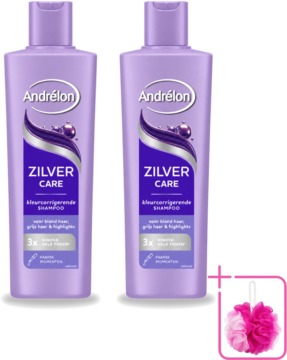2 x Andrélon – Shampoo – Zilver Care – 250 ml - Bulkverpakking - Zilver Care Shampoo - Douchemop - Koele haarkleur
