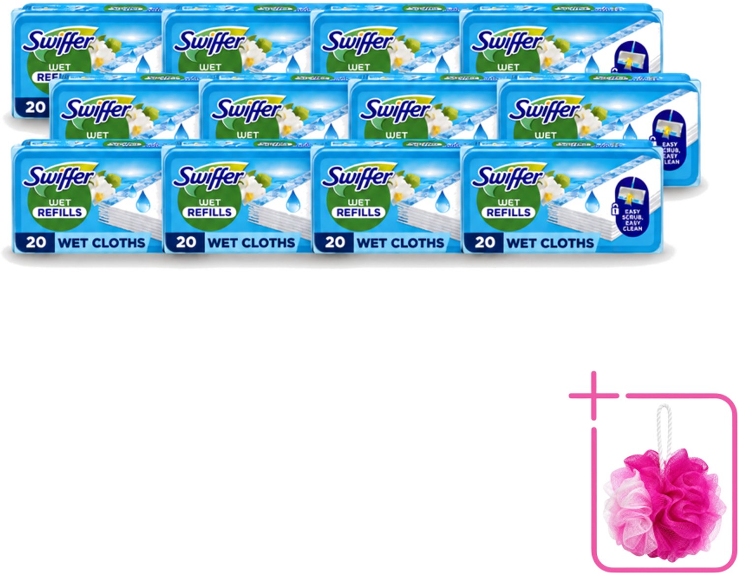 12 x Swiffer - Vloerdoekjes – Morning Fresh – 20 doekjes - Bulkverpakking - Vloerdoekjes navullingen - Douchemop - Schoonmaken vloer