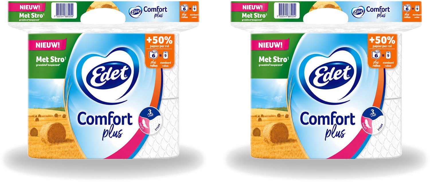 2 x Edet – Toiletpapier – 3-Laags - Voordeelverpakking - 2 stuks