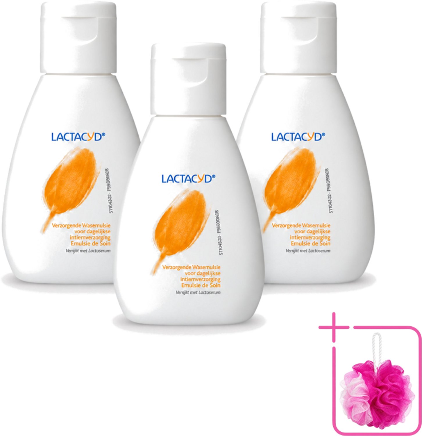 3 x Lactacyd – Verzorgend – Mild en pH-vriendelijk – 50 ml - Bulkverpakking - Intieme verzorging - Douchemop - Wasemulsie