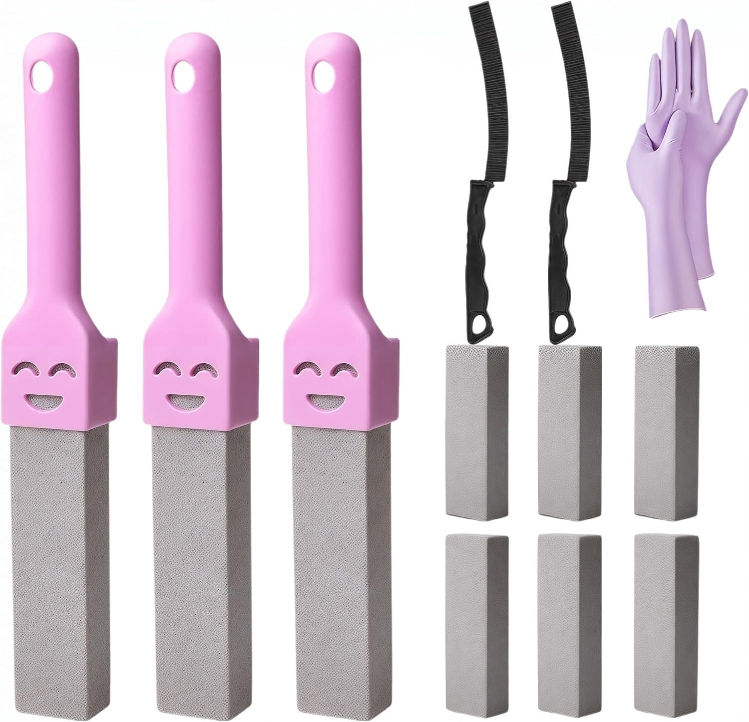 9-delige Pumice Steen Toilet Cleaner Set met Handvatten en Handschoenen, Sterke Urine Steen Verwijderaar voor Toilet, Badkamer en Keuken