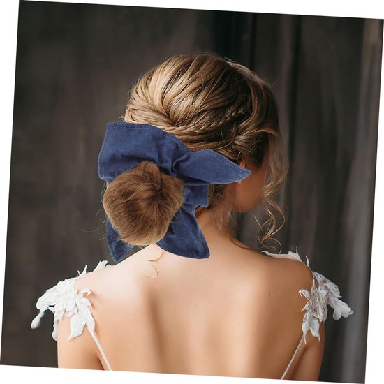2stuks Denim Blauw Vierkante Sjaal Haarbanden Voor Vrouwen Elastische Haaraccessoires Comfortabel Voor Diverse Haarstijlen Geschikt Voor Casual Formele Gelegenheden — afbeelding 5