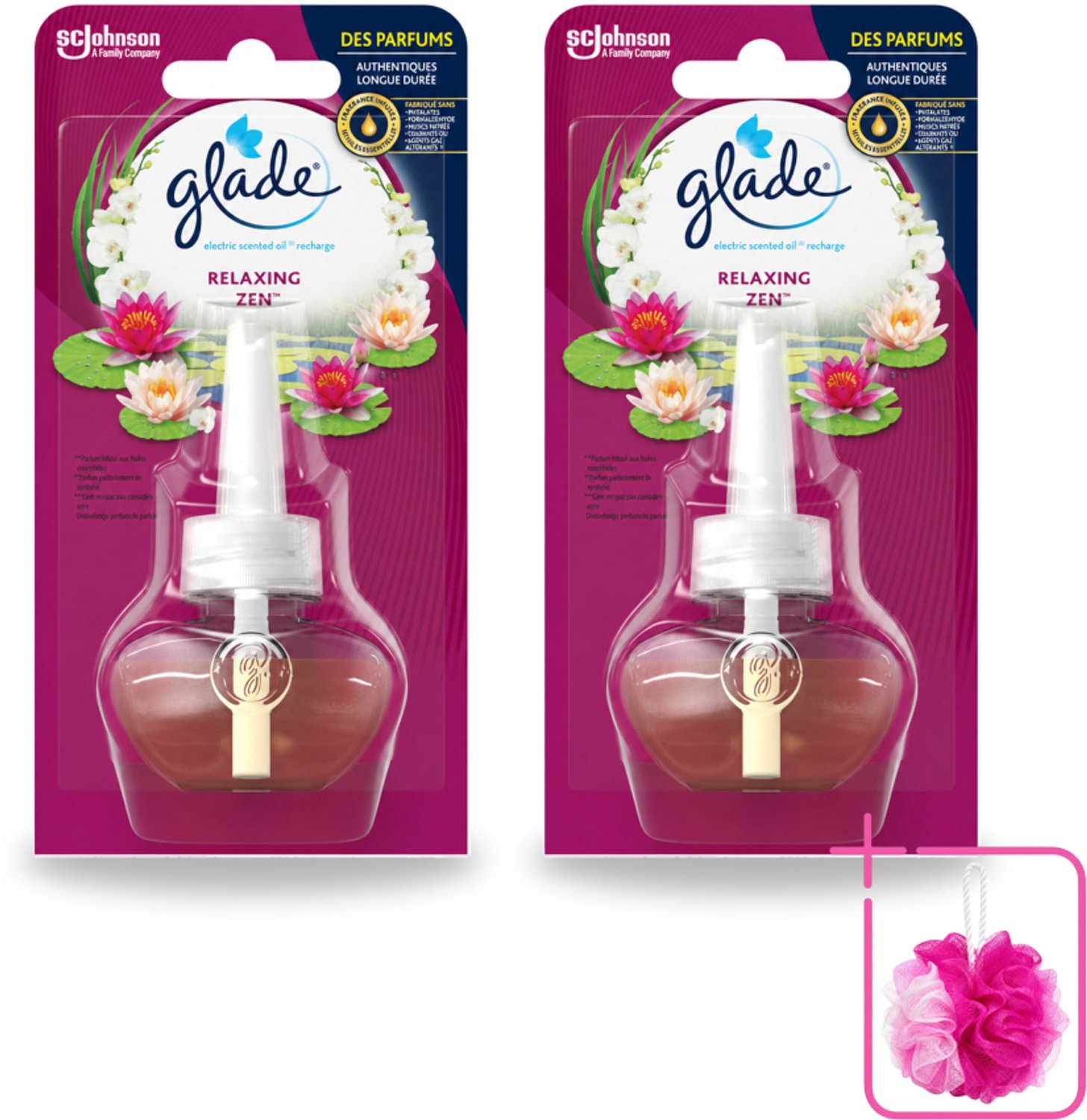 2 x Glade - Navulling Elektrische Olie - Relaxing Zen - Zonder Houder - Bulkverpakking - Ontspanning - Douchemop - Geur