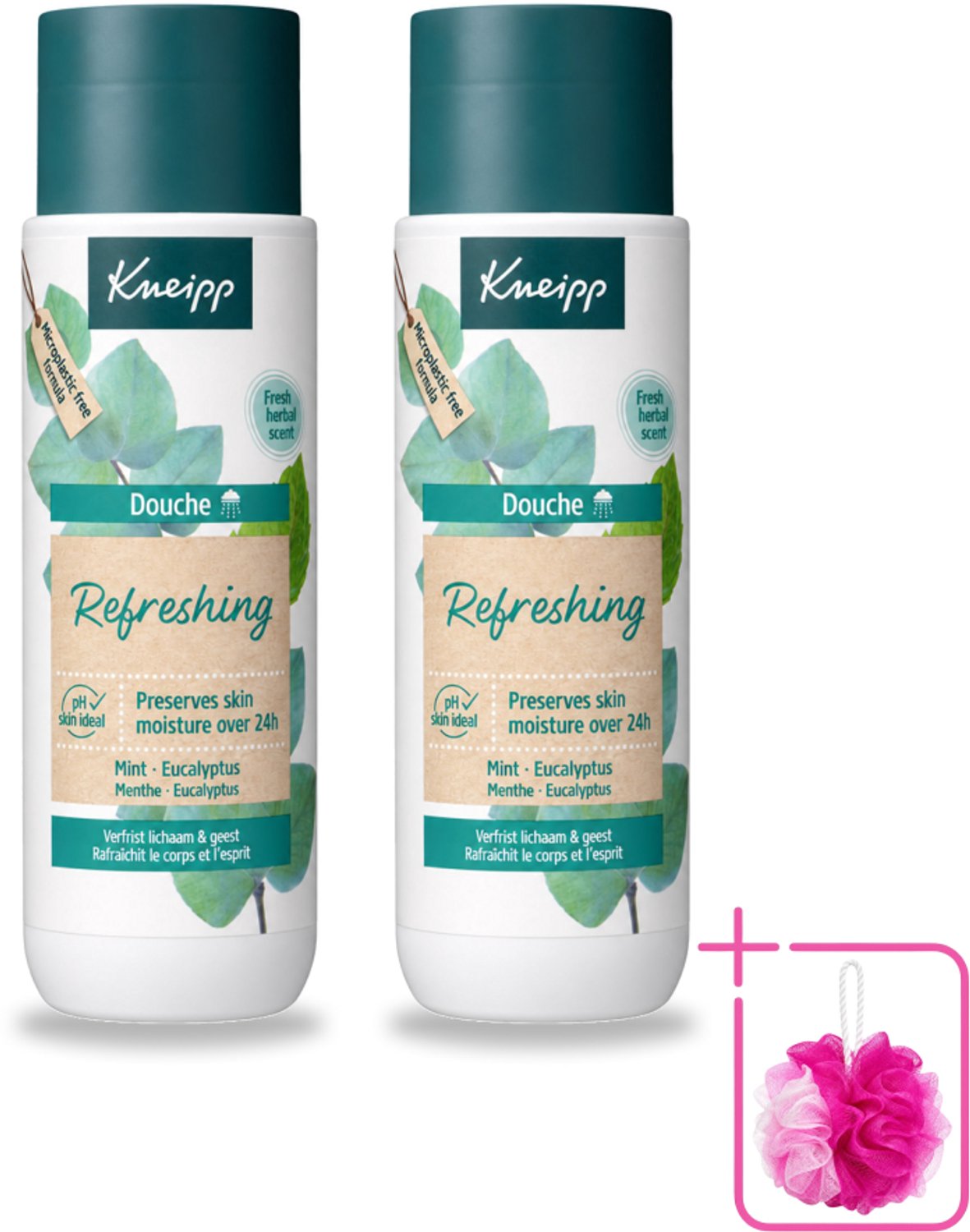2 x Kneipp - Douchegel - Refreshing - Mint Eucalyptus - 200 ml - Bulkverpakking - Douchegel - Douchemop - Frisheid