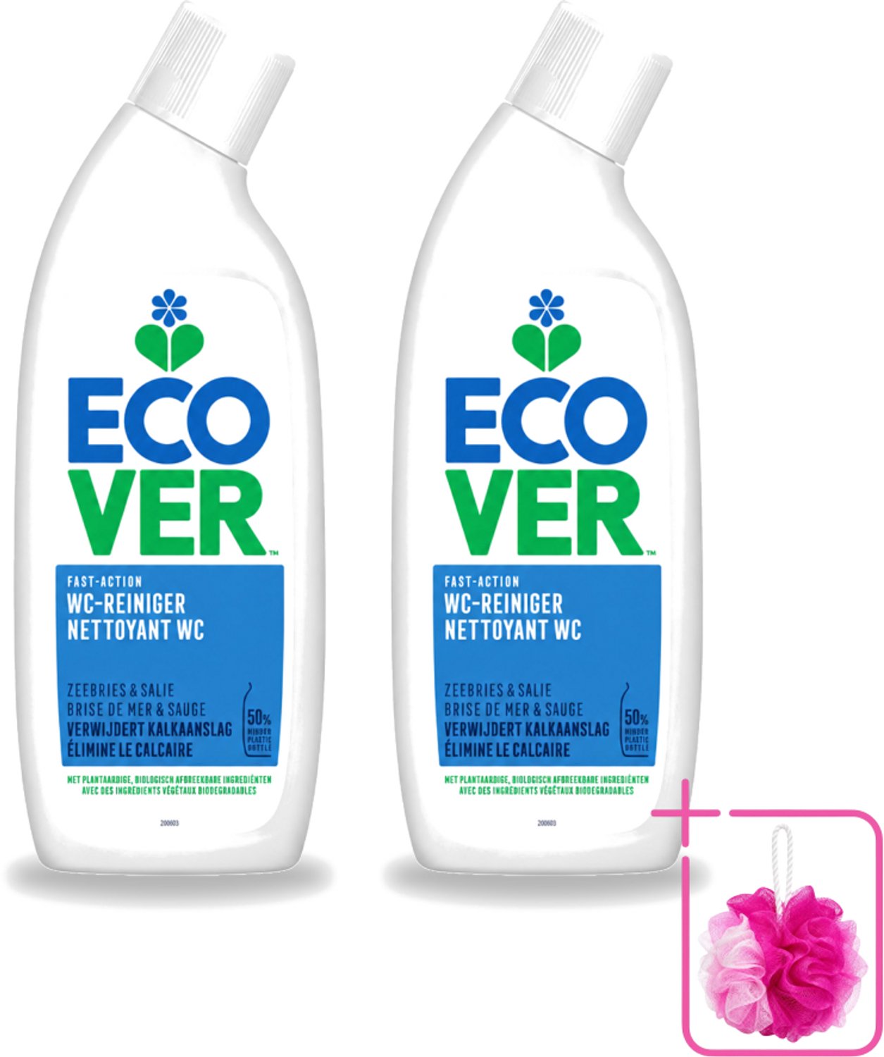 2 x Ecover - Toiletreiniger - Zeebries & Salie - 750 ml - Bulkverpakking - Toiletreiniger - Douchemop - Zeebries