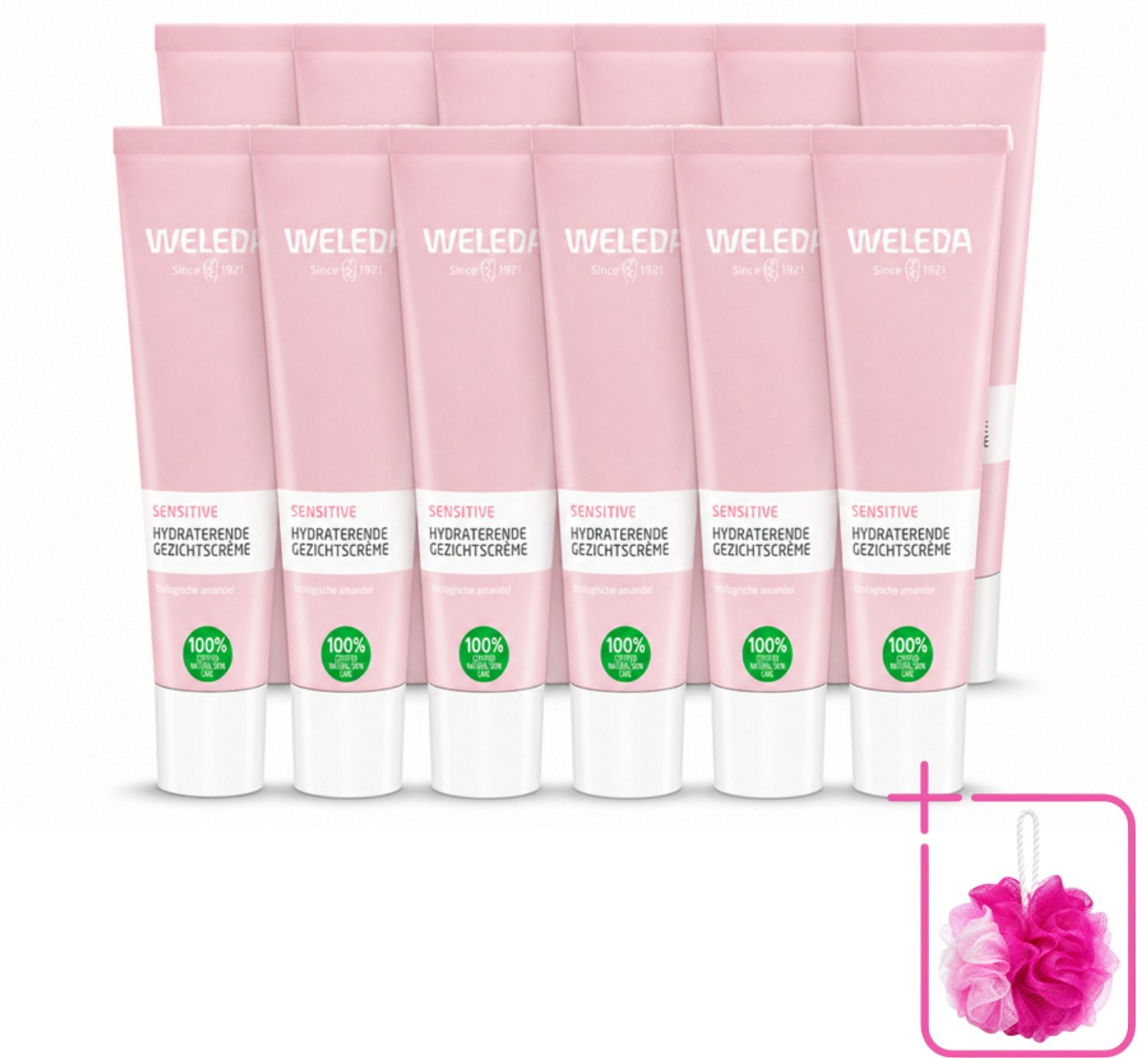 12 x WELEDA - Gezichtscrème Sensitive Hydraterend - Voor gevoelige huid - 30 ml - Bulkverpakking - Gevoelige huid - Douchemop - Hydraterende crème
