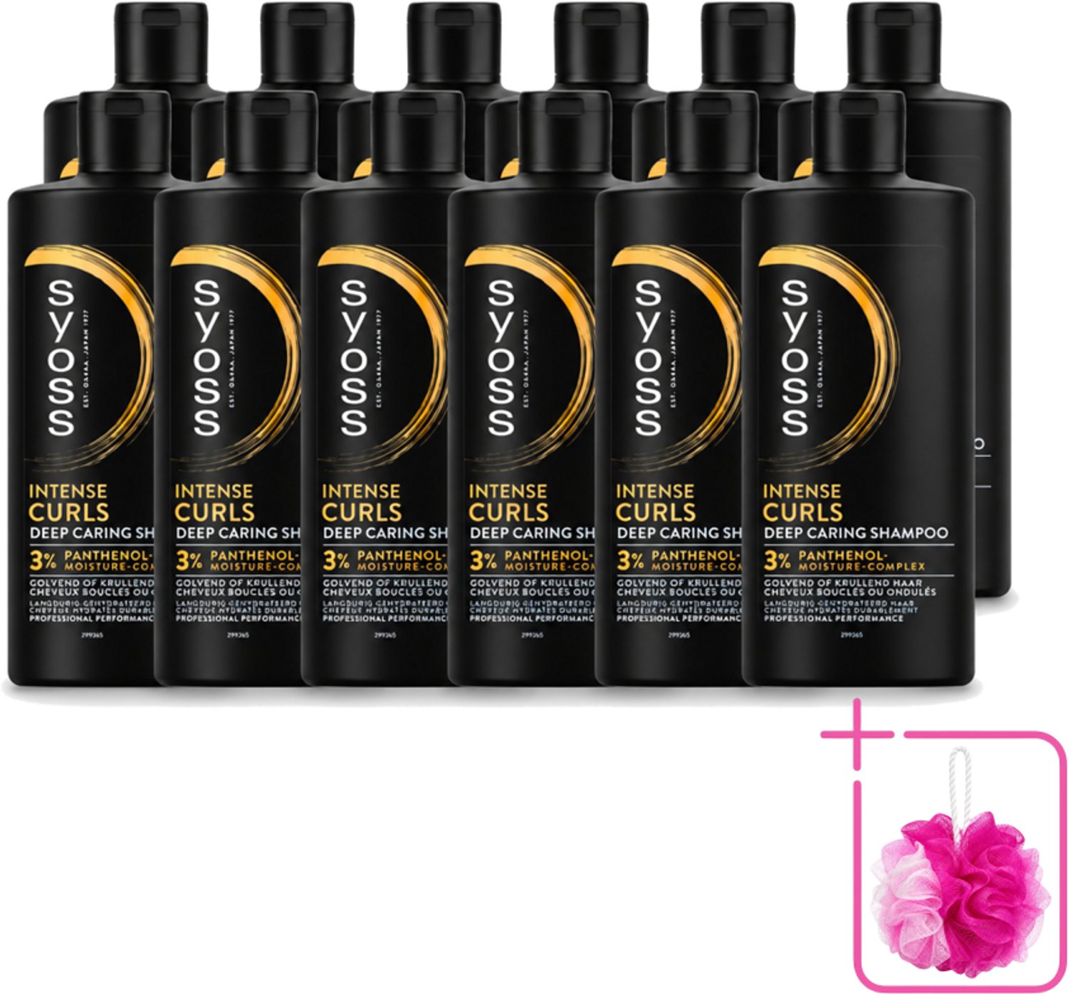 12 x SYOSS - Curls Intense - Shampoo - Langdurige Styling - 440ml - Bulkverpakking - Krullen verzorging - Douchemop - Krulhaar shampoo