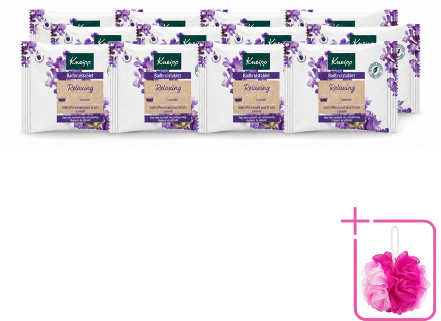 12 x Kneipp - Badbruistablet - Lavendel - Bulkverpakking - Badbruistablet lavendel - Douchemop - Ontspanning
