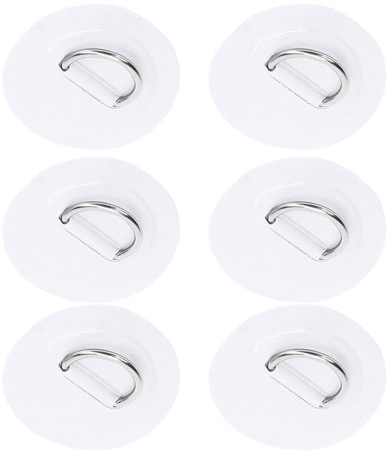 6 stuks opblaasbare boot DR-pads, PVC, duurzaam, marine, roestvrijstalen bevestigingsgesp (Wit) — afbeelding 4