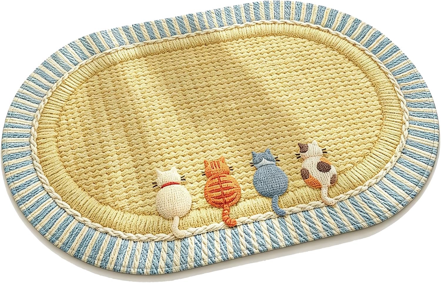 Badmat met geborduurde patronen, antislip geweven mat (40 x 60 cm)