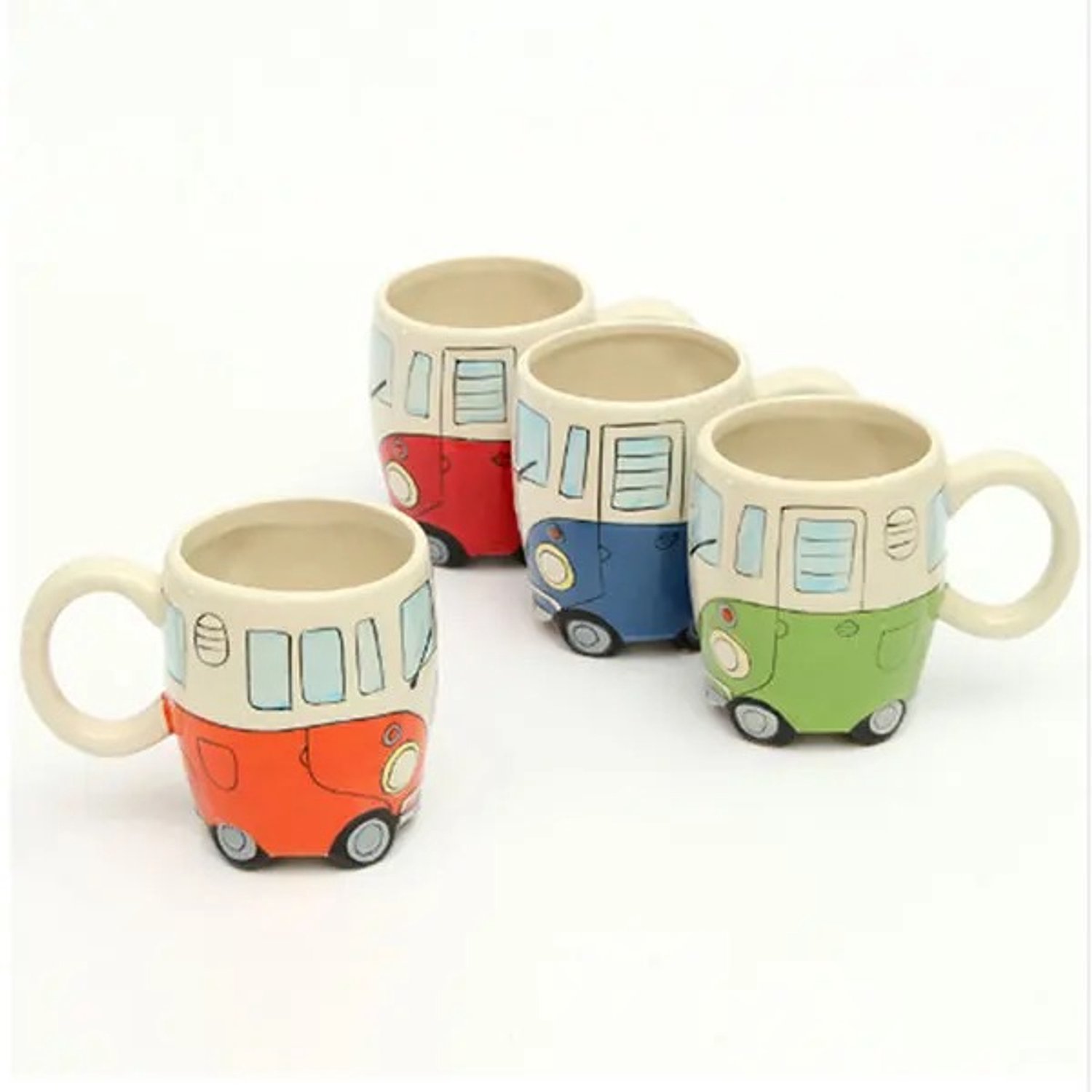 Set van 4 Mokken in de vorm van een camper