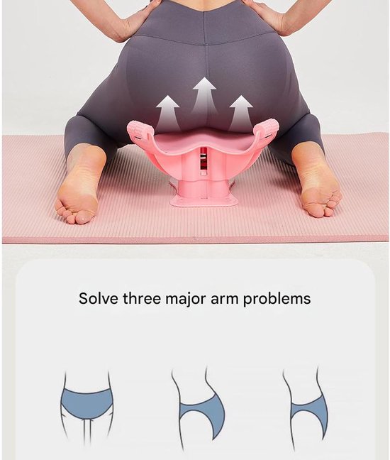 Bilspiertrainer - Bilspierlifter - Bekkenbodemtrainer - Yoga beenklemtrainer - Hulpmiddel voor slankere benen - Yoga-uitrusting - Herstelt de elasticiteit van de bekkenbodemspieren, geschikt voor benen, heupen en taille - Roze — afbeelding 2