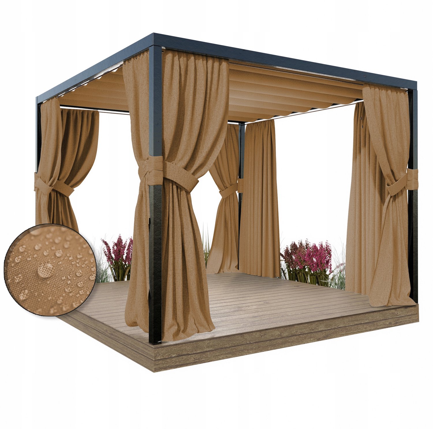 Waterdicht Tuindoek Gordijn 155x240 cm met Gratis Bindband