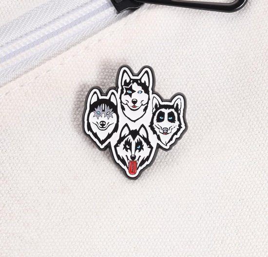 2 stuks Husky emaille pinnen set, schattige Siberische Husky hond broche spelden, cartoon dier legering reversspeldjes voor rugzak jas hoed, huisdier liefhebber cadeau — afbeelding 2