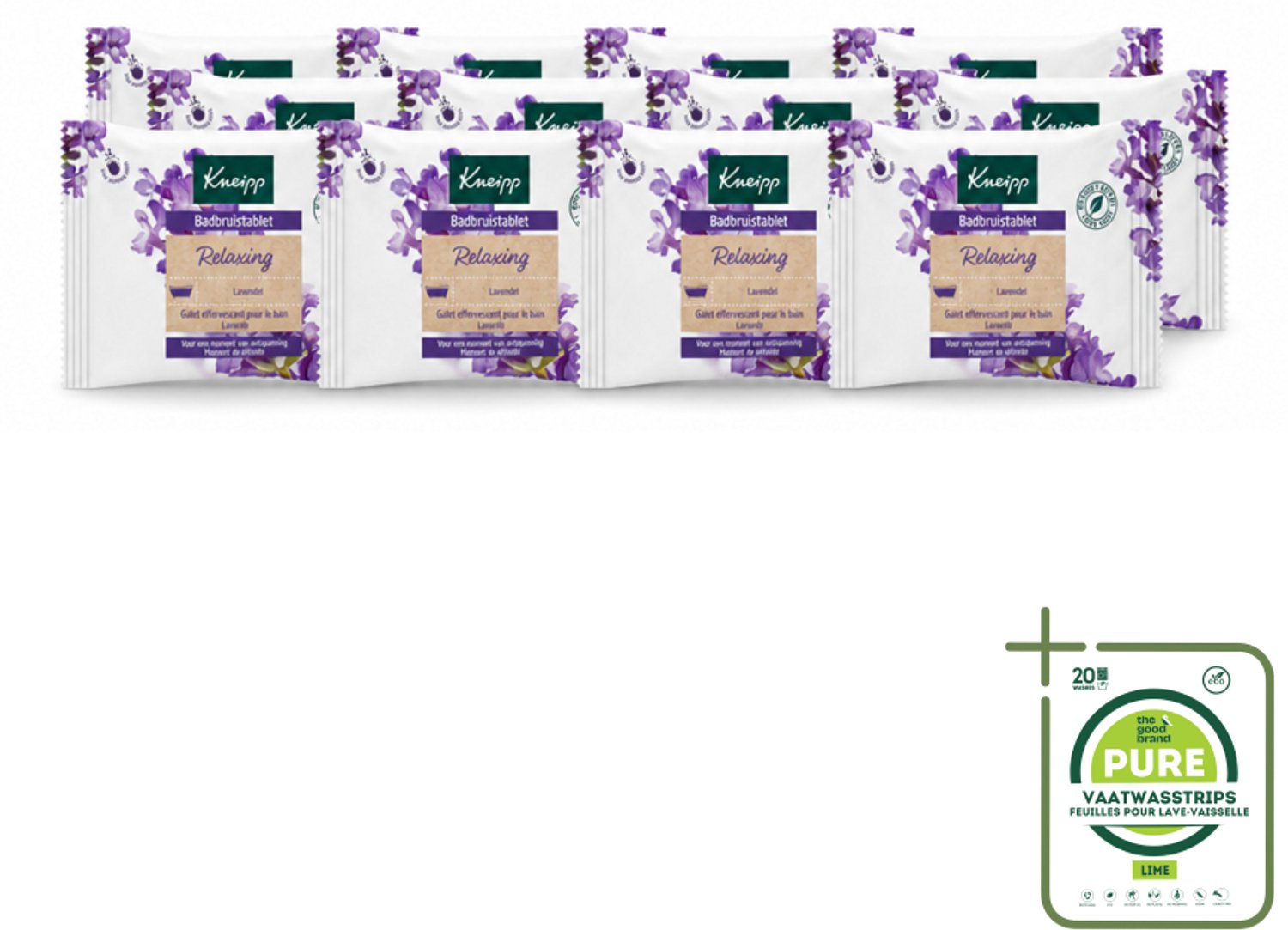 12 x Kneipp - Badbruistablet - Lavendel - Grootverpakking - Vaatwasstrips - Badbruistablet Lavendel - Ontspanning - Stressvermindering - Rust - Natuurlijke Badolie