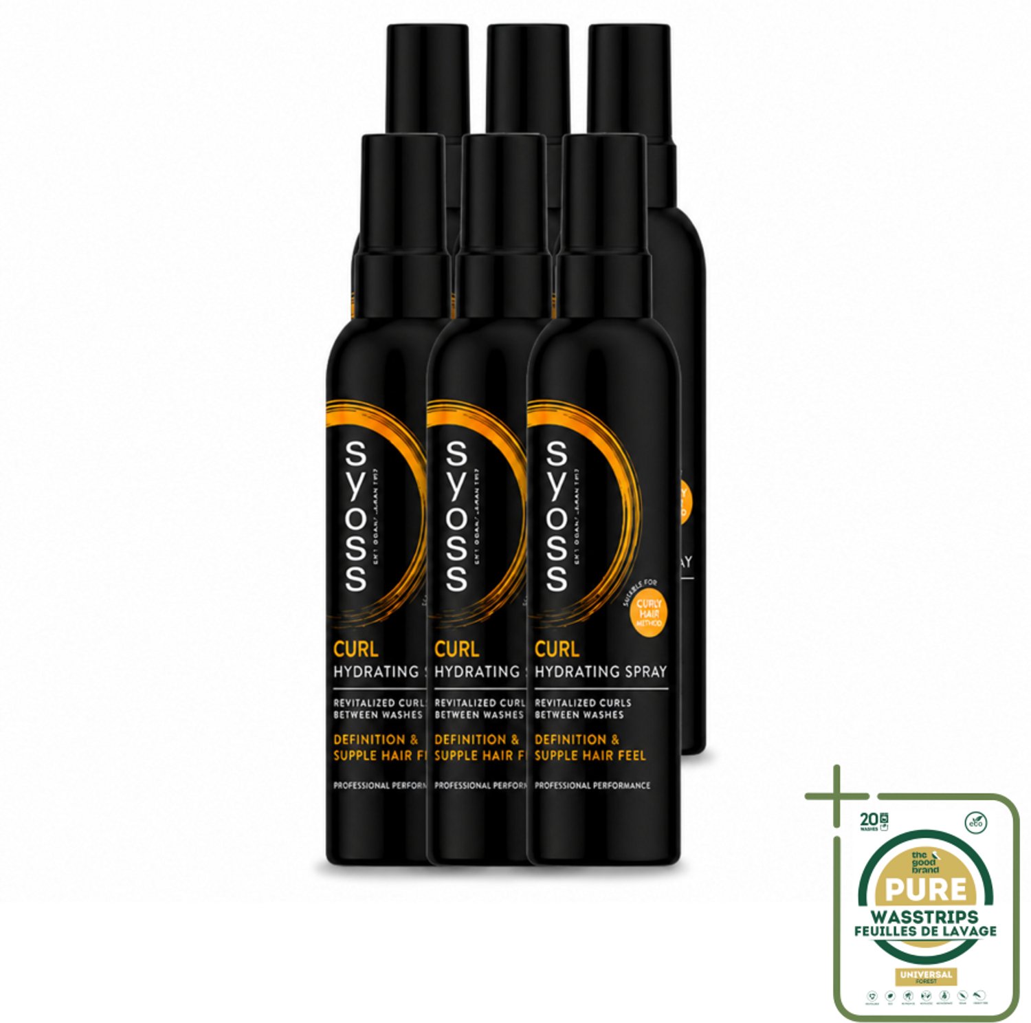 6 x Syoss - Curls - Haarspray - Veerkrachtige Krullen - 150 ml - Wasstrips - Krullen Stylen - Haarspray Krullen - Krullen Verzorgen - Krullen Fixeren - Pluisvrije Krullen