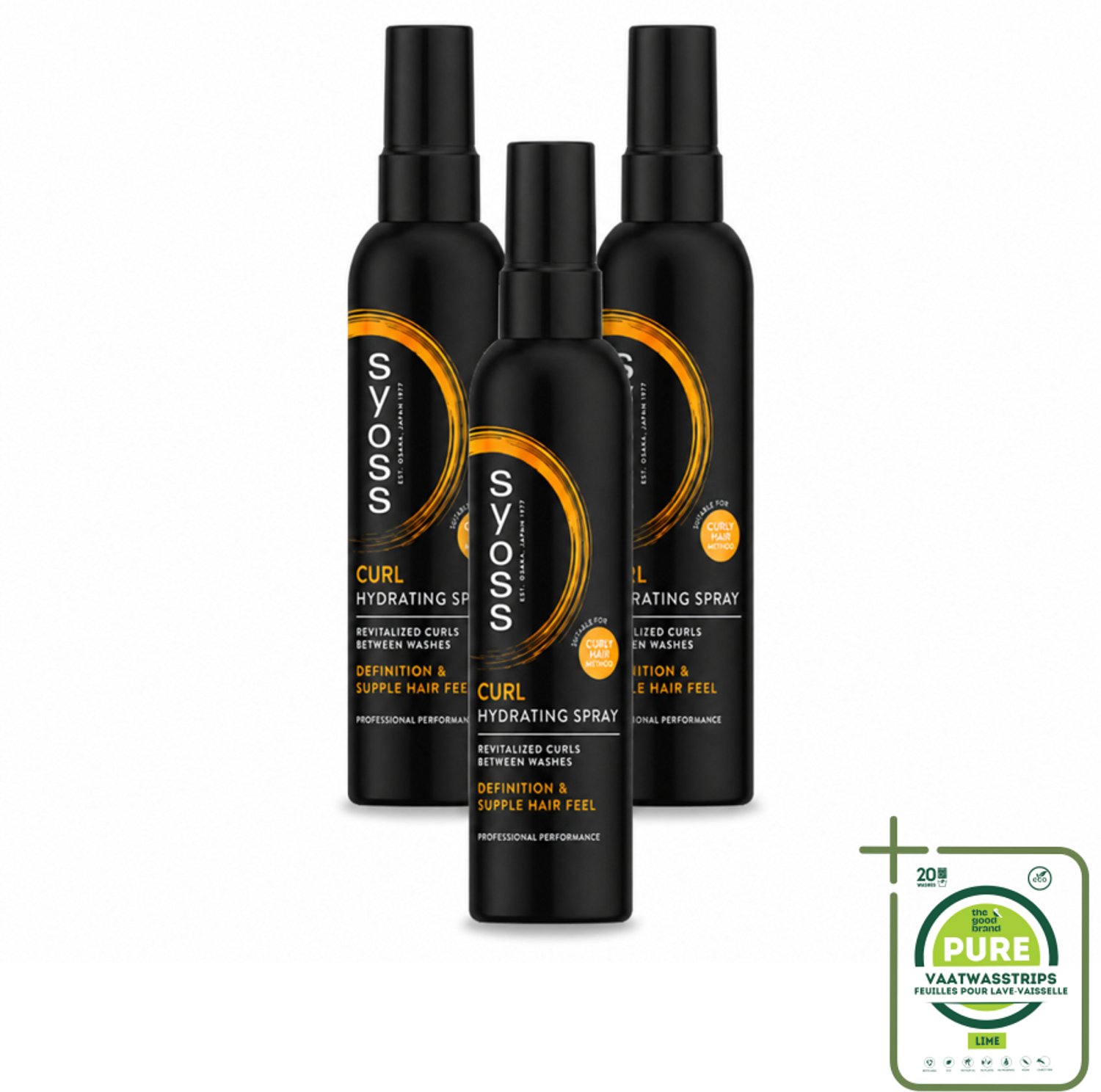 3 x Syoss - Curls - Haarspray - Veerkrachtige Krullen - 150 ml - Grootverpakking - Krullen Stylen - Krullen Fixeren - Krullen Verzorgen - Pluisvrije Krullen - Krullen Hydrateren