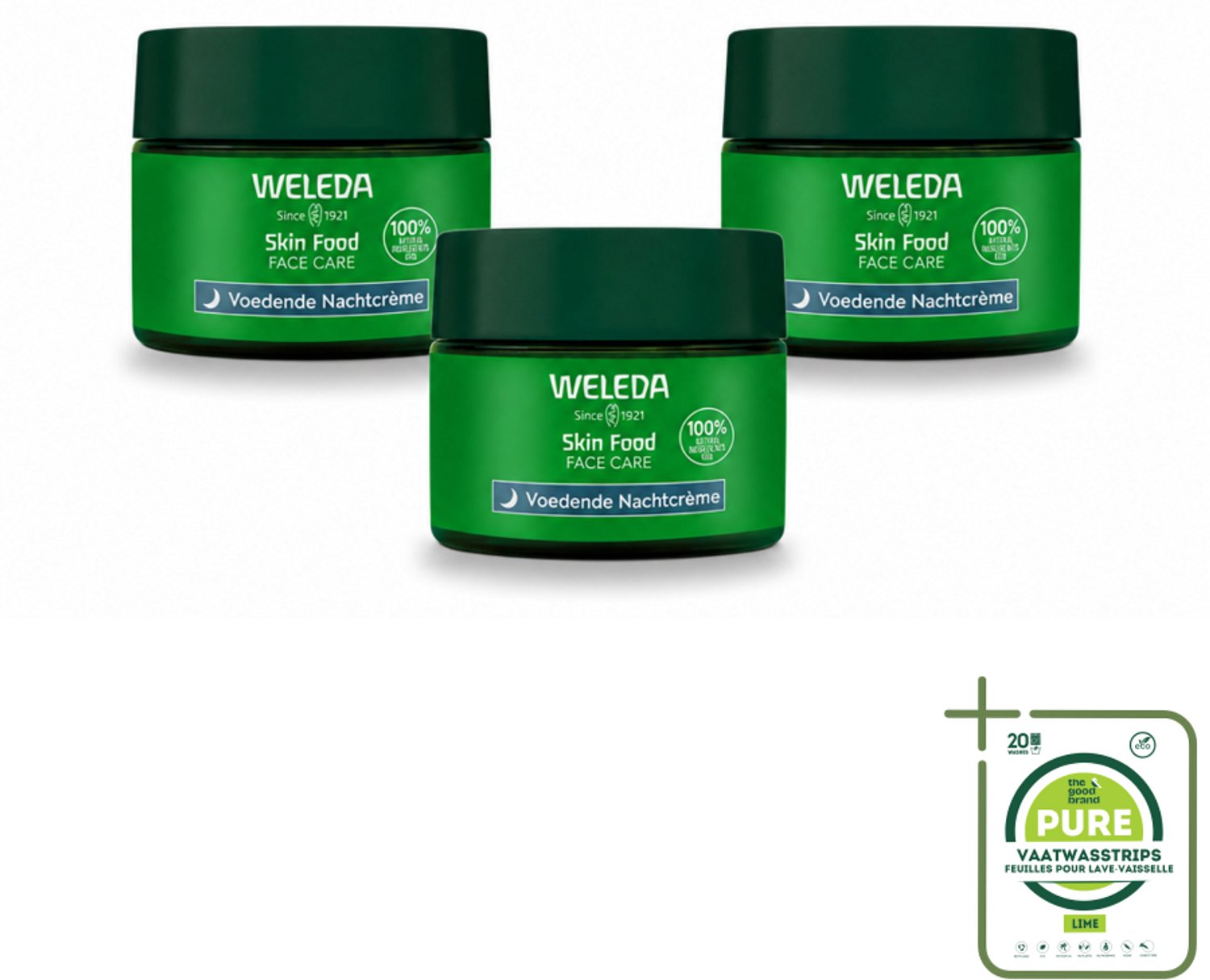 3 x WELEDA - Nachtcrème voedend - Skin Food - 40 ml - Grootverpakking - Nachtcrème - Voedende Crème - Huidherstel - Huidbarrière - Celvernieuwing