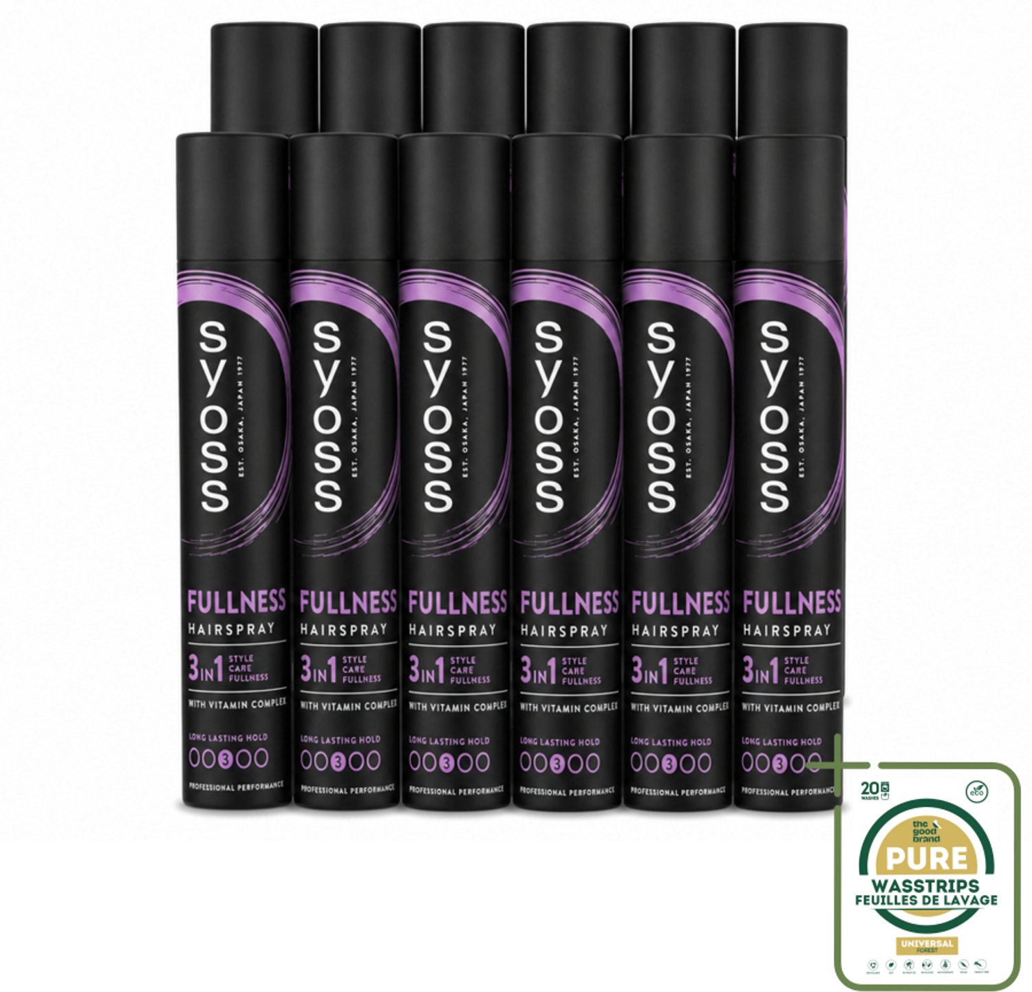 12 x Syoss - Fullness - Haarspray - Volumineus Zonder Gewicht - 300 ml - Wasstrips - Haarspray - Volumineus Haar - Volume Voor Dun Haar - Haarverzorging - Haarherstel