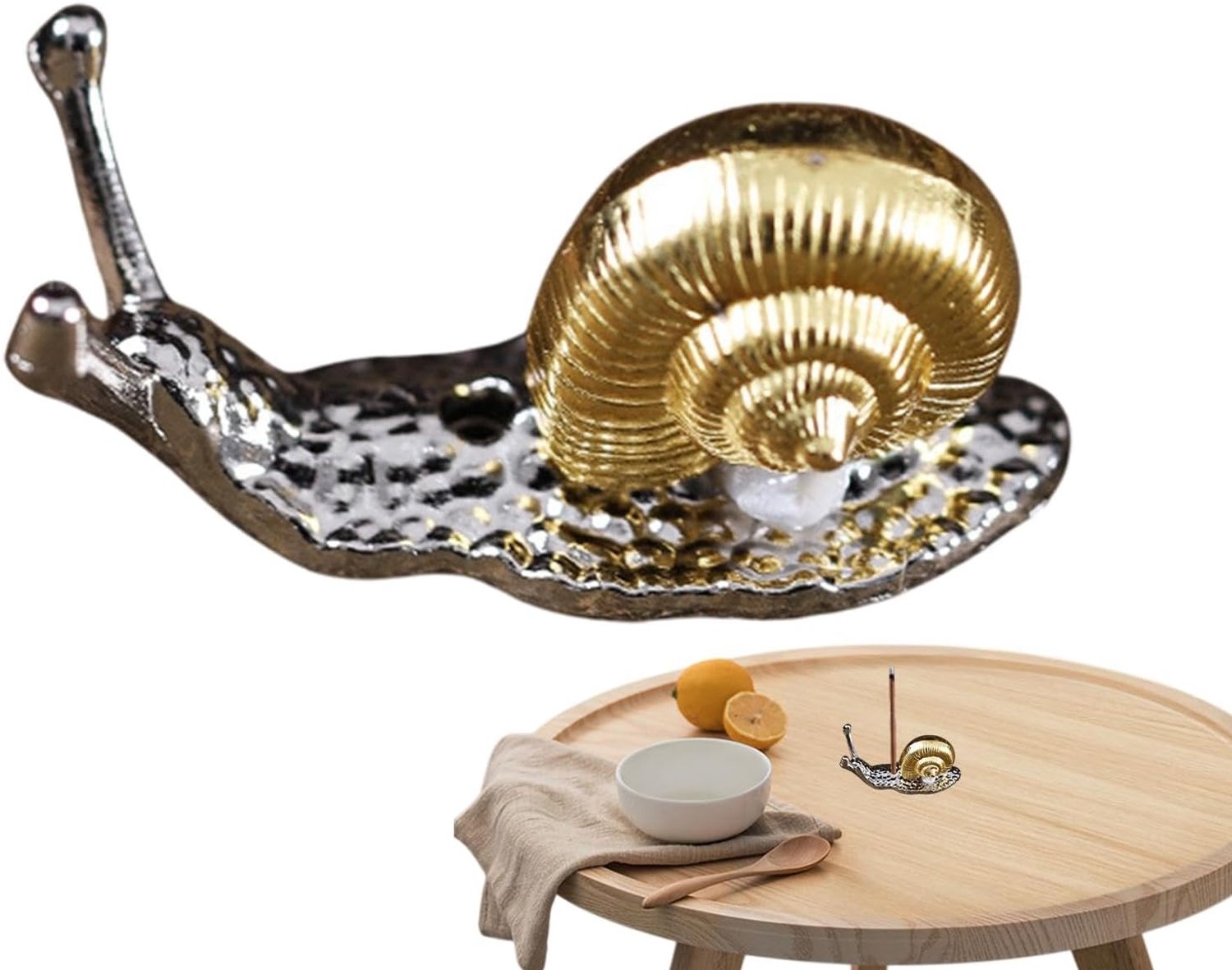 Slak wierookhouder - wierookstickerhouder, slak vintage charme | theesalons en kleine tafel met charmant slakkenontwerp, 1,38 inch slak wierookbrander perfect voor binnen en buiten gebruik