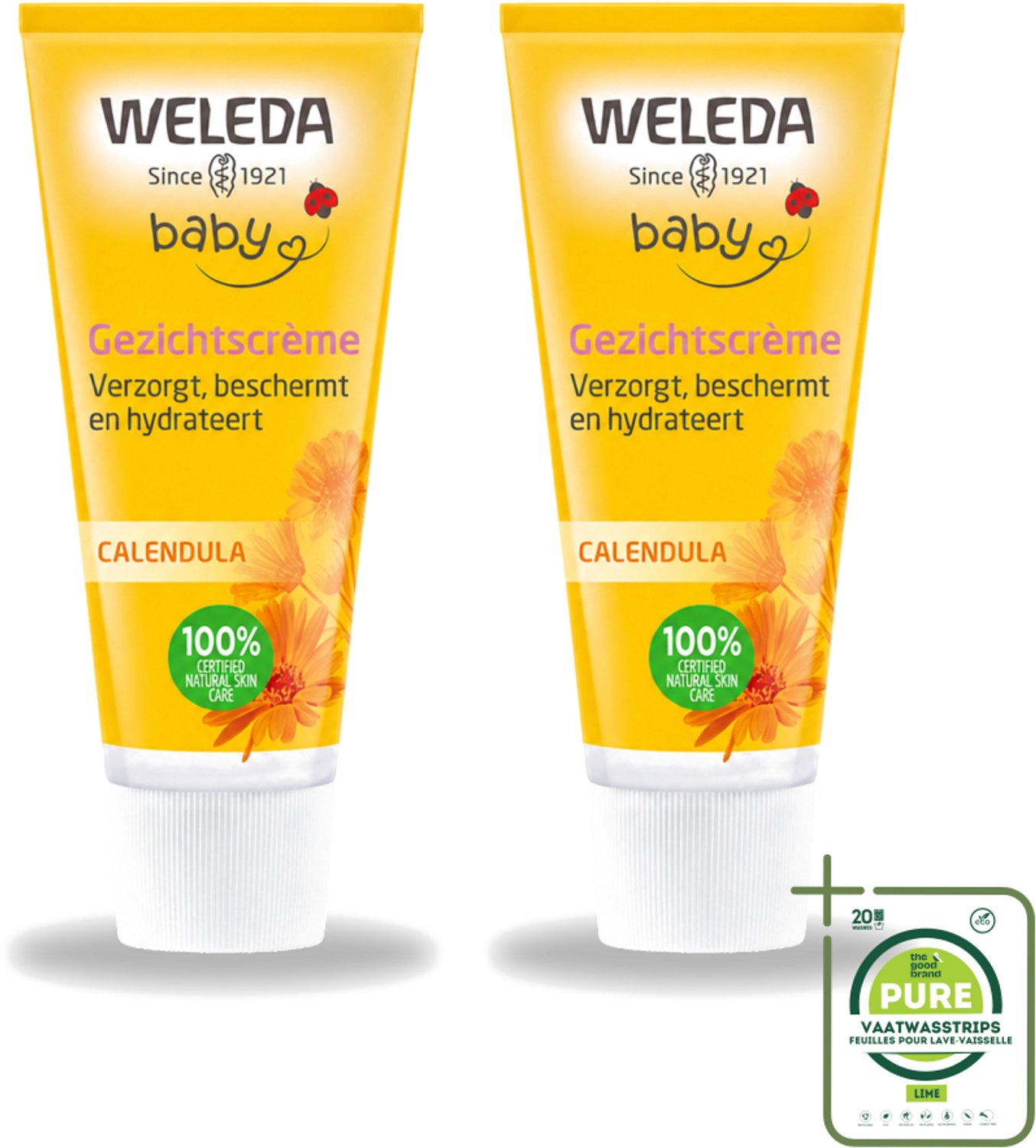 2 x WELEDA - Gezichtscrème - Baby & Kind Calendula - 50 ml - Grootverpakking - Babyhuid Verzorging - Gezichtscrème Baby - Calendula Crème - Huidverzorging Baby - Vegan Gezichtscrème