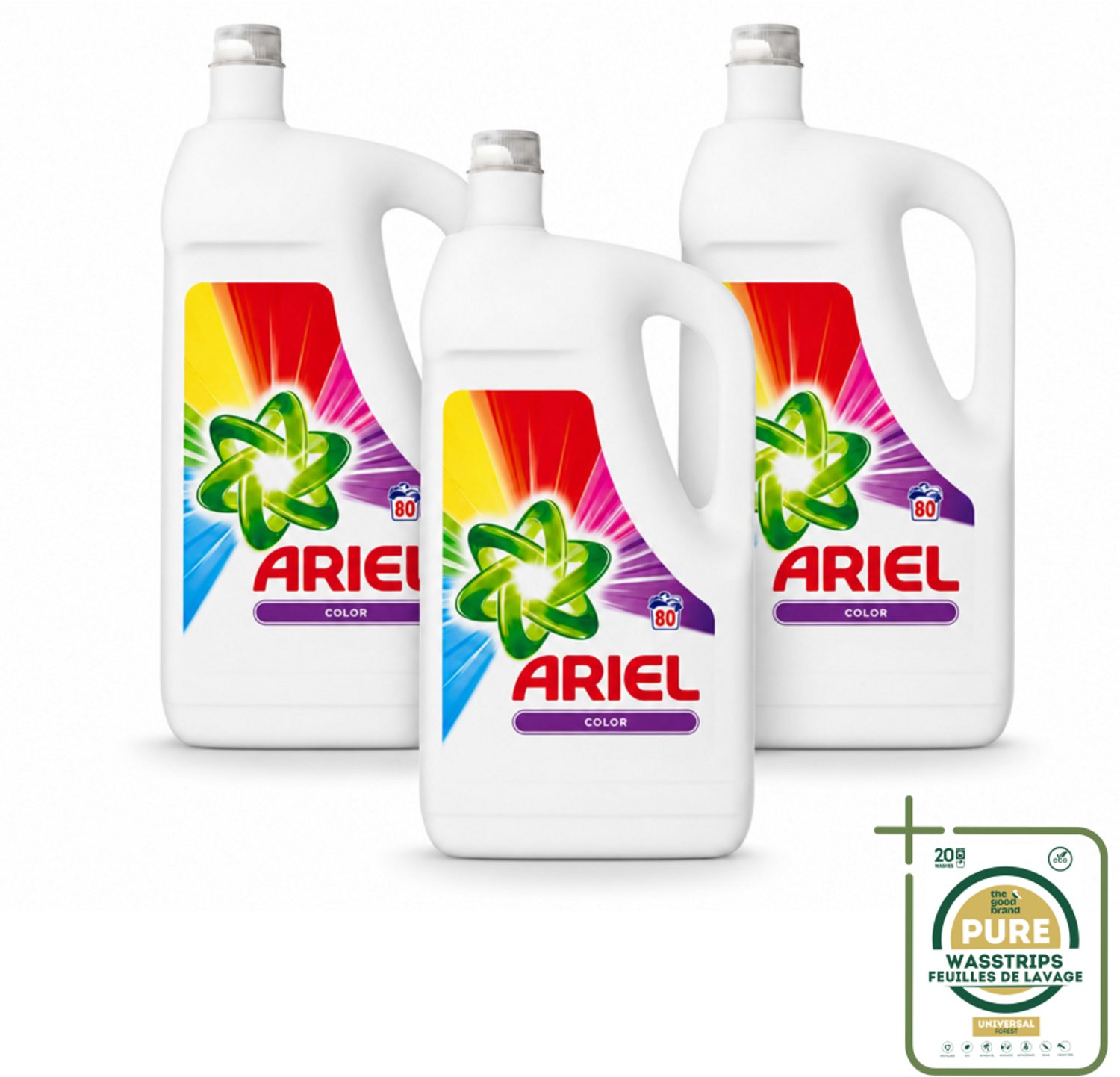 3 x Ariel - Wasmiddel - Color - 80 Wasbeurten - 2,64 liter - Wasstrips - Kleurbehoud - Wasmiddel Voor Gekleurde Kleding - Vlekverwijdering - Fris Geur - 80 Wasbeurten
