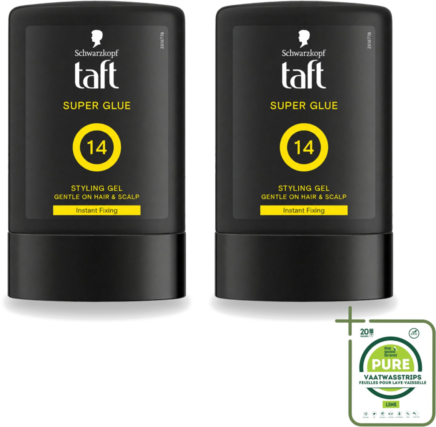 2 x Taft - Super Glue 14 - Styling Gel - Ultieme stevigheid - 300 ml - Grootverpakking - Haarkleur - Haartypen - Kapsel - Fixatie - Stevigheid