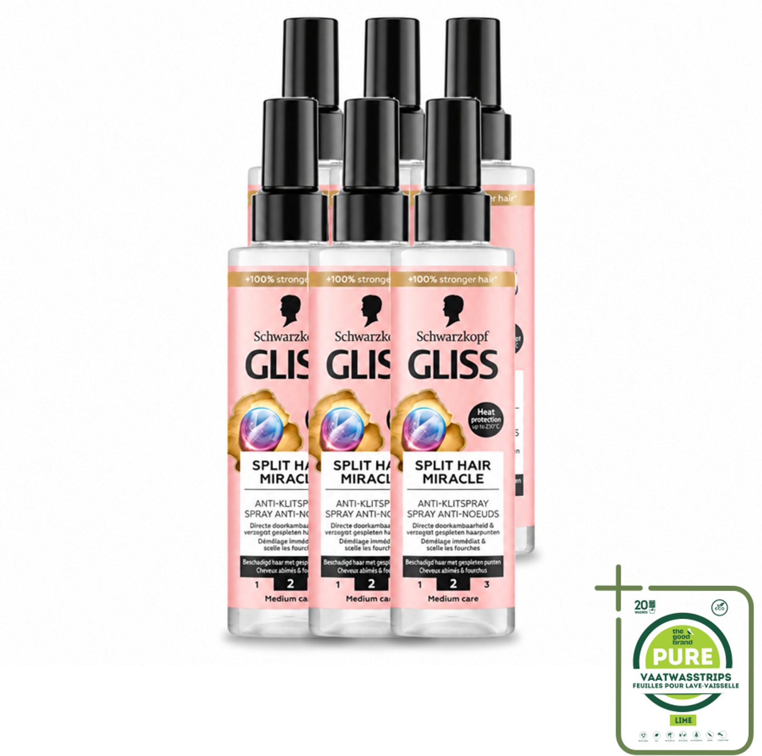 6 x Gliss - Split End Anti-Klit Spray - Tegen Gespleten Haarpunten - 200 ml - Grootverpakking - Haarsplitting - Klitten - Haarbescherming - Haarherstel - Gespleten Haarpunten