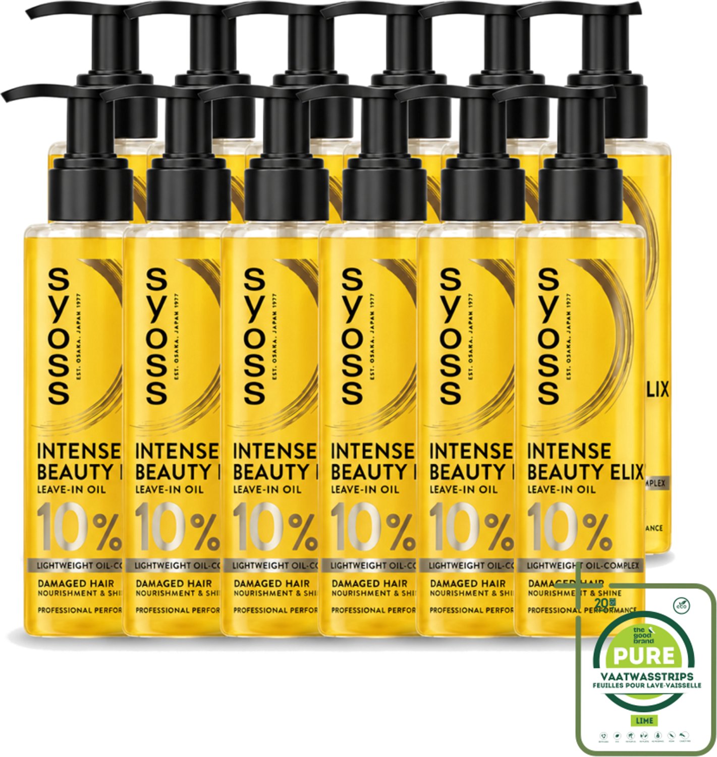12 x Syoss - Beauty Elixir - Haarolie - Voedt & Glanst - 100 ml - Grootverpakking - Vaatwasstrips - Haarolie - Glans - Voeding - Droog Haar - Beschadigd Haar