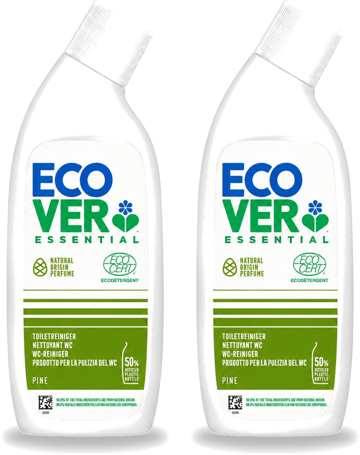 2 x Ecover - Toiletreiniger Essential - Dennenfris - 750 ml - Voordeelverpakking - 2 stuks