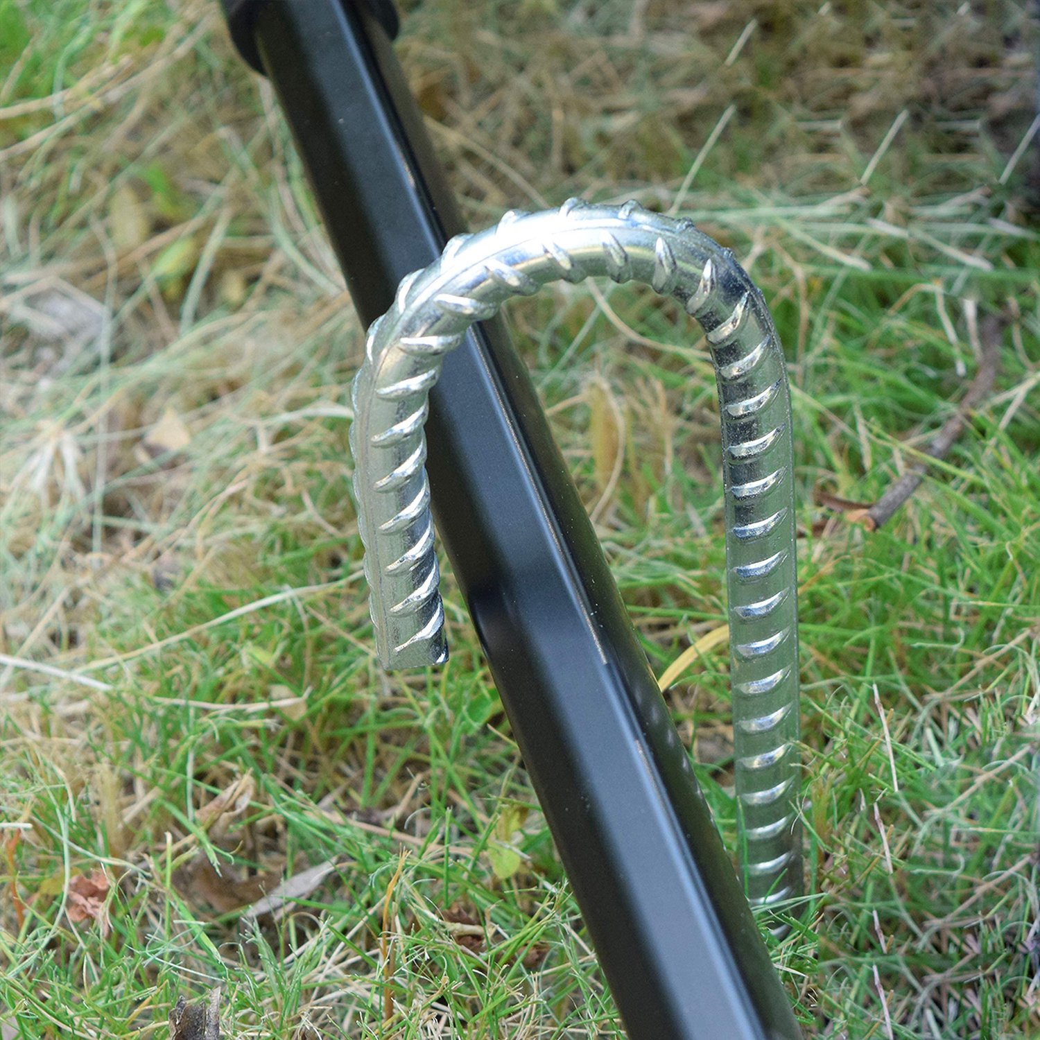 Set van 4 haringen, 30 cm zwaar belastbaar, gegalvaniseerd staal, grondwapening, J-haken, ankers, ankerpalen - ShopVlot