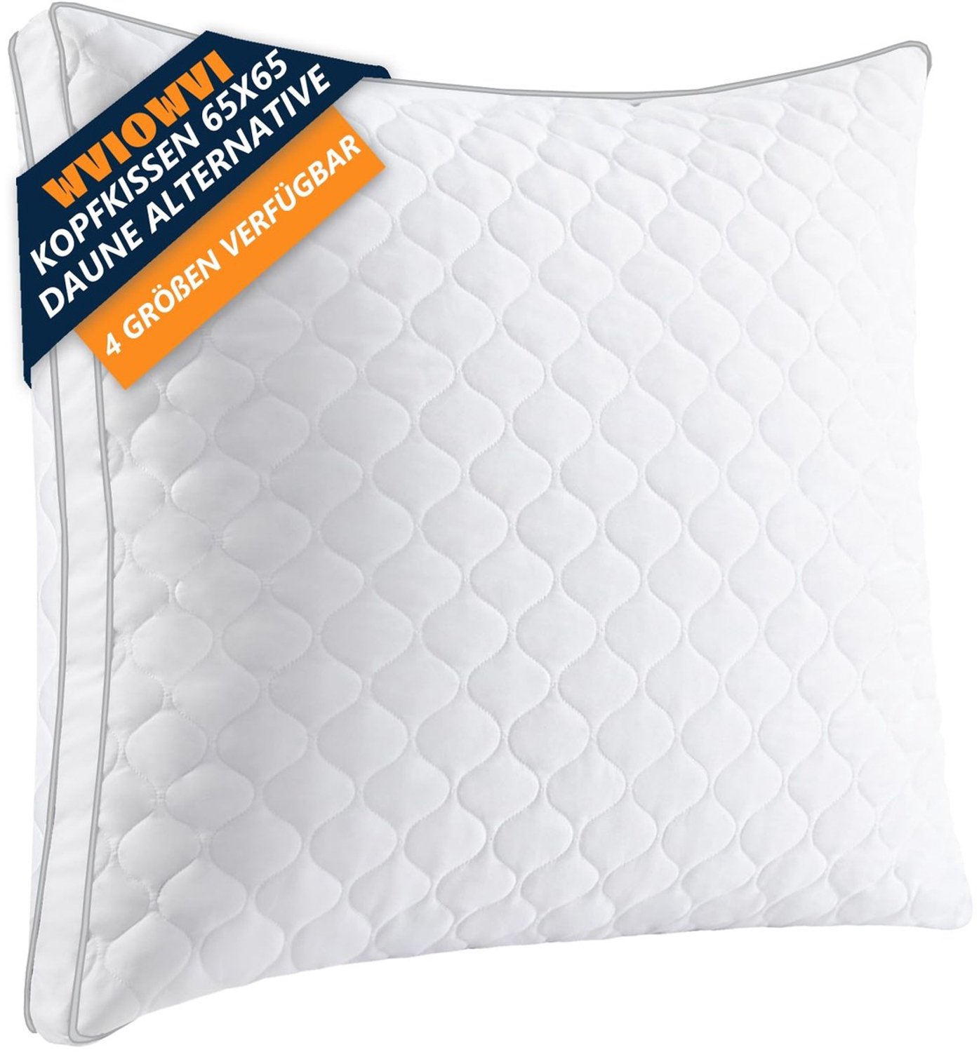 Duraxl Hoofdkussen - 65 x 65 cm - Microvezel - Afneembare hoes Wit