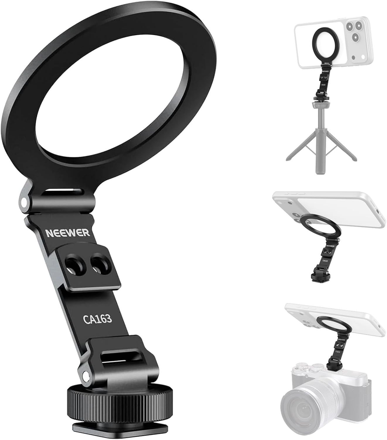 Compacte en Lichtgewicht Magnetische Smartphonehouder met Koud Schoen Adapter voor Camera's, Geschikt voor iPhone, Samsung en Android Smartphones